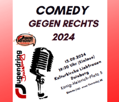 Comedy gegen Rechts 2024 - Seid am 13.09.2024 mit dabei !