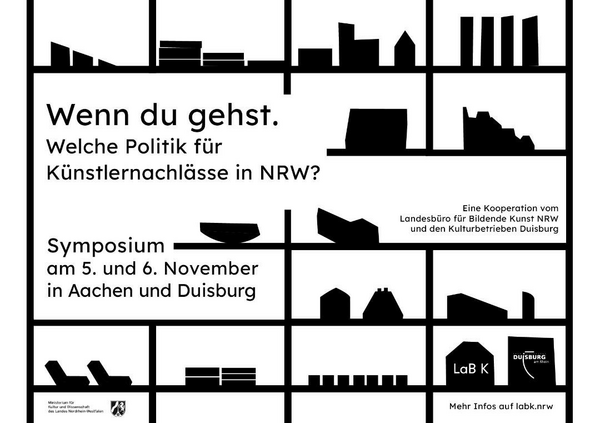 Am 5. und 6. November findet das zweitägige Symposium "Wenn du gehst. Welche Politik für Künstlernachlässe in NRW?" statt.