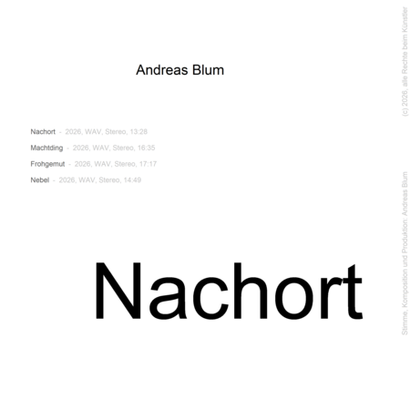 Andreas Blum - Nachort