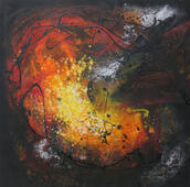 hot places 19, 2022, Mischtechnik auf Keilrahmen, 160 x 160 cm