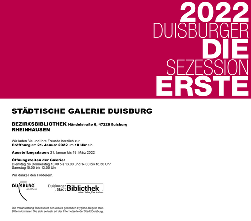DUISBURGER SEZESSION: 2022 – DIE ERSTE