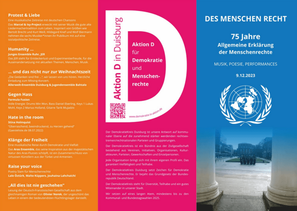 Des Menschen Recht - Konzerte, Lesungen und Performances