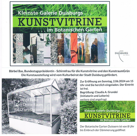 Birgit Feike in der Kunstvitrine
im Botanischen Garten Duisburg - Duissern am Kaiserberg