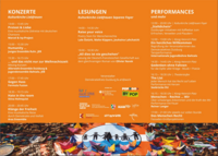 Innenseite des 'Flyers' mit den Programmpunkten