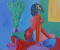 femme fatale, Öl auf Leinwand. 100 x 120