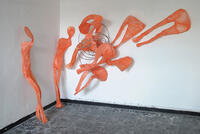 "Departure", Drahtsilhouetten mit Plastik überzogen